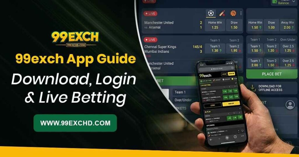 99exch app guide showing mobile download options, secure login steps and live cricket betting access for beginners.