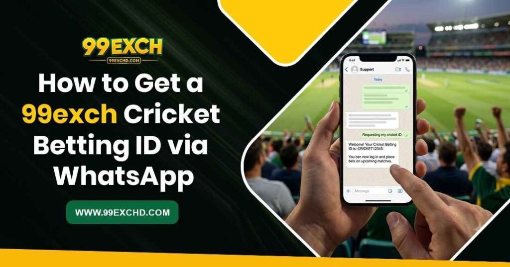 99exch cricket betting ID WhatsApp guide showing account request steps and important contact verification checks